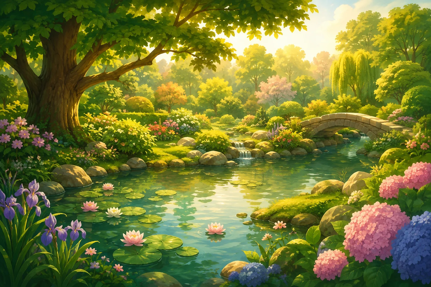 Original illustrated garden artwork used in Little Responder’s quiet nature activity.